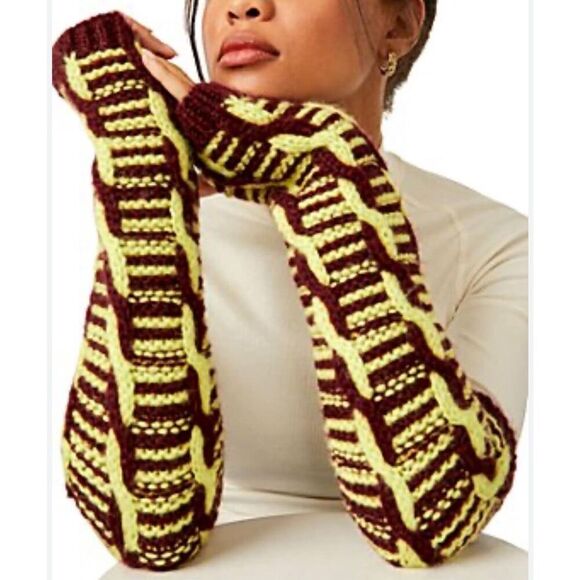 Free People Cable-knit Sleeves Size OS - Picture 1 of 3